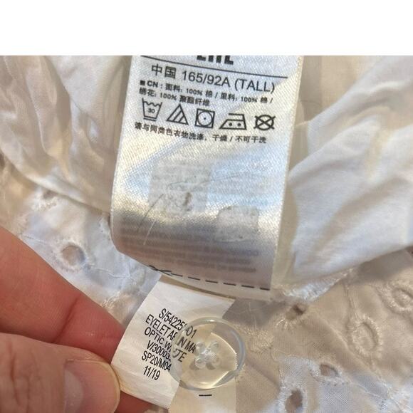 GAP White Apron Maxi Multitier Sun Dress Sundress Eyelet Cotton Women's 8 Tall - Picture 11 of 12